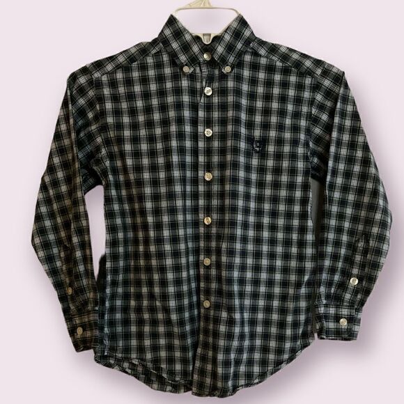 Chaps Collared Long Sleeve Button Down Boys Shirt - Picture 1 of 3